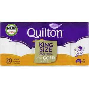 Quilton King Size Toilet Tissue Gold 4ply 20pk