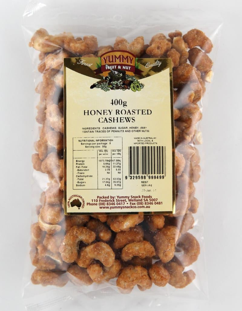 Yummy Snack Co Honey Roasted Cashews 400g