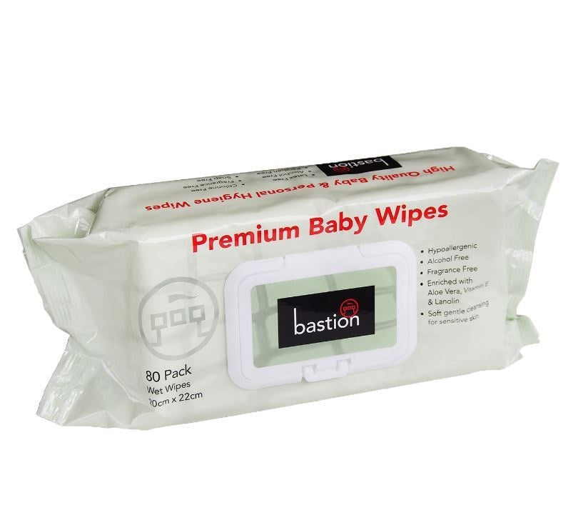 Bastion Premium Baby Wipes 80 pk