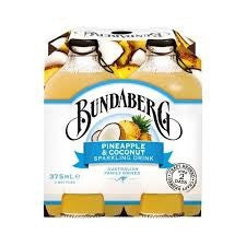 Bundaberg Pineapple & Coconut Sparkling Drink 375ml x 4pk