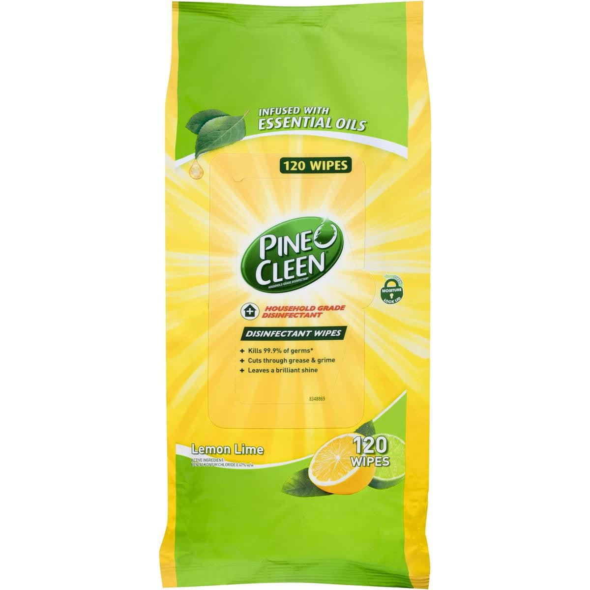 Pine O Cleen Wipes Disinfect Lemon Lime 90pk