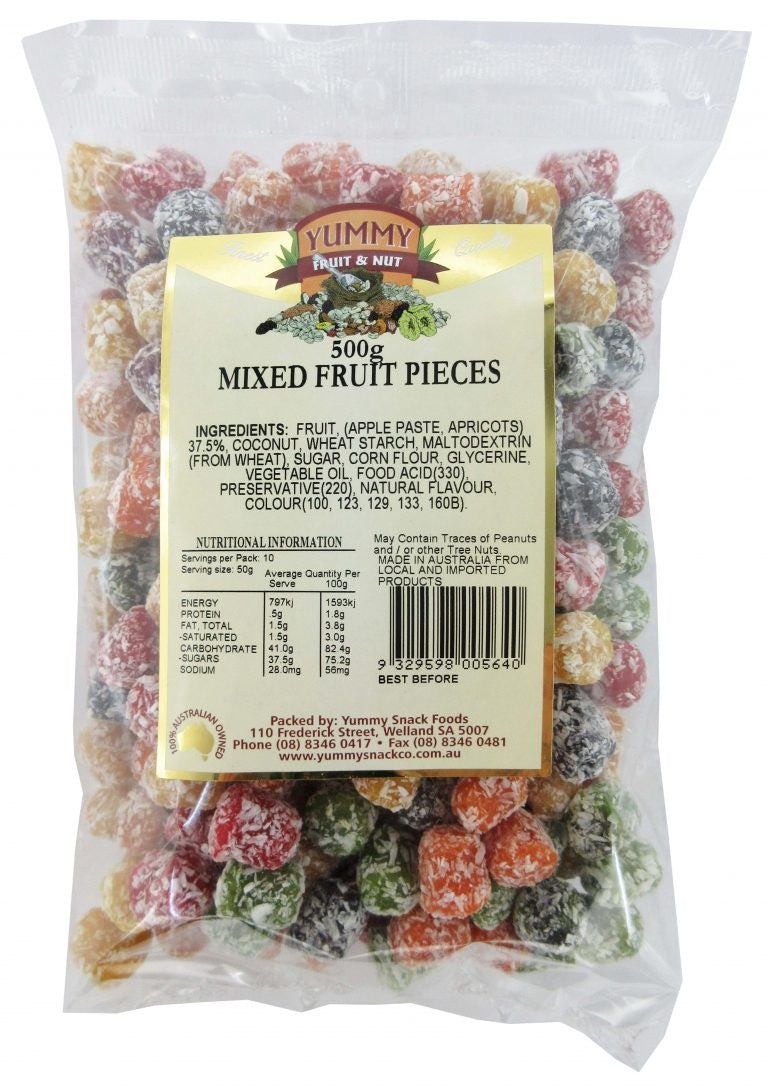 Yummy Snack Co Mixed Fruit Pieces 500g