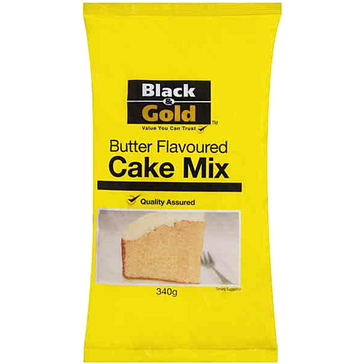 Black & Gold Butter Flavoured Cake Mix 340g