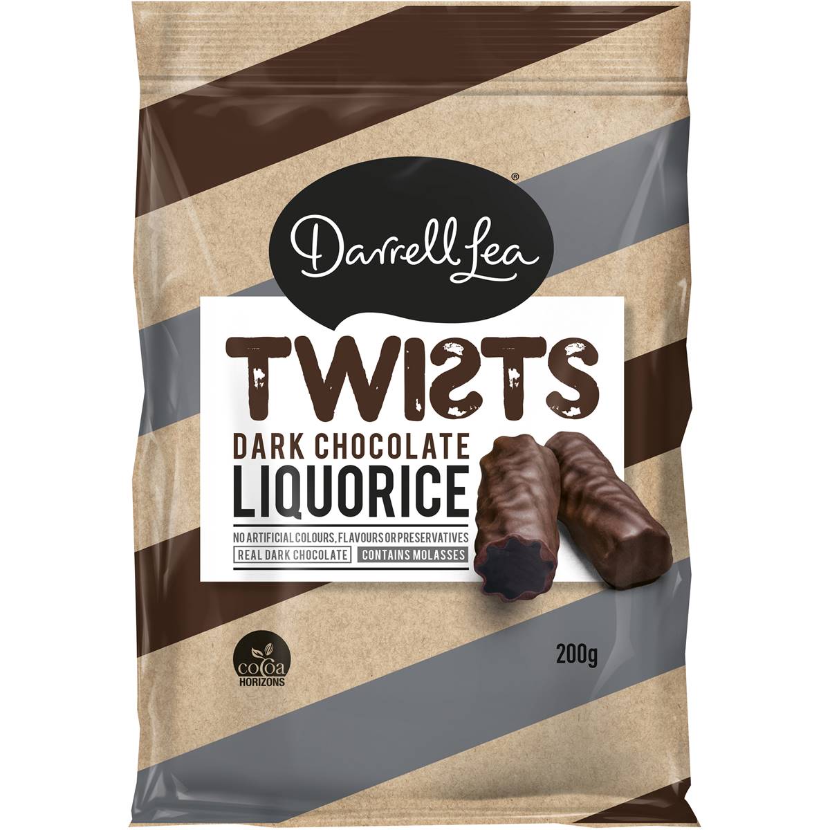 Darrell Lea Dark Choc Liquorice Twists