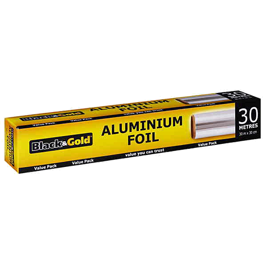 Black & Gold Aluminium Foil 30m x 30cm