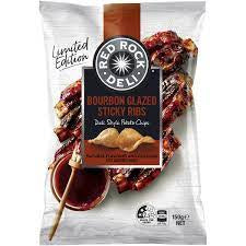 Red Rock Deli Chips Bourbon Glazed Sticky Ribs 150g