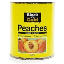 Black & Gold Sliced Peaches in light Syrup 825g