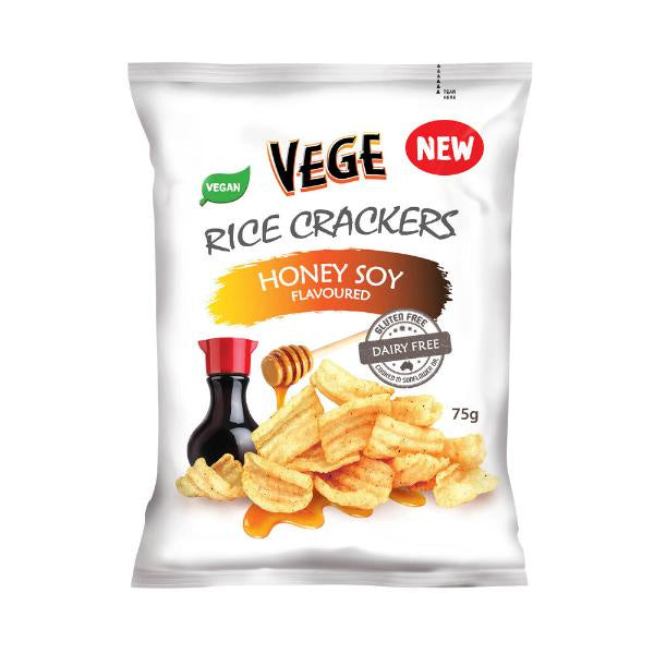 Ajitas Vege Rice Crackers Honey Soy 75g