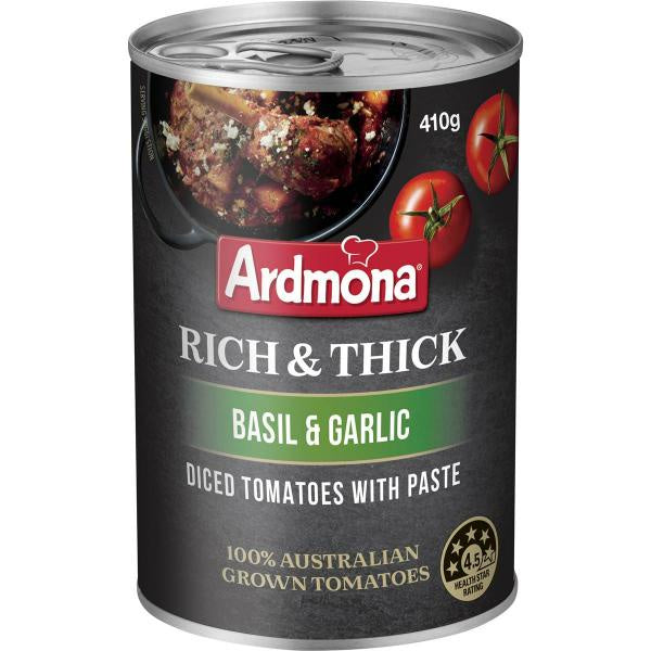 Ardmona Rich & Thick Basil & Garlic Tomatoes 410g