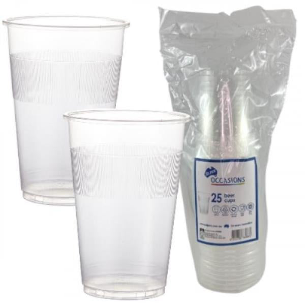 Beer Cups Plastic 425ml P25