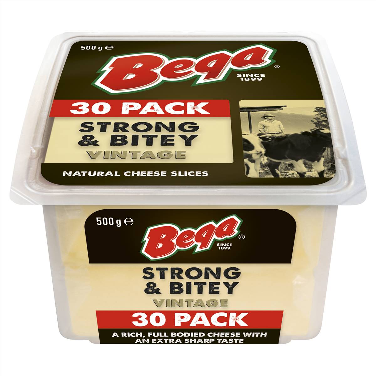 Bega Strong & Bitey Vintage Natural Cheese Slices 500g