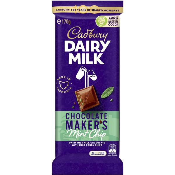 Cadbury Dairy Milk Choc Makers Mint Chip Block 170g