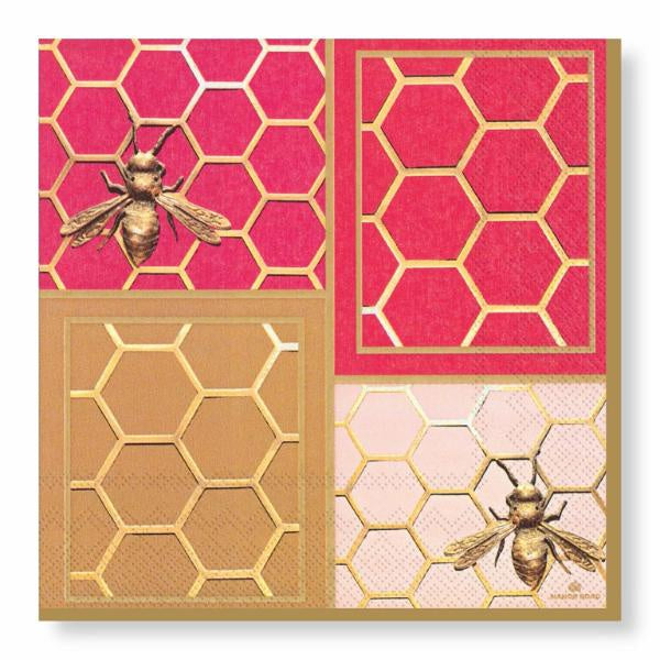 Colourblock Bees Napkins - Luncheon