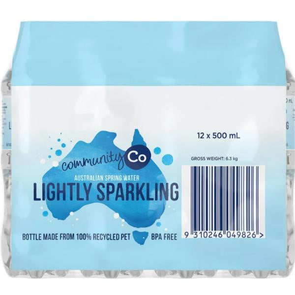 Community Co Lightly Sparkling Water 500ml x 12pk