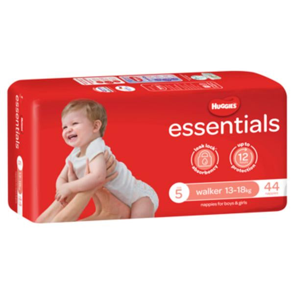 Huggies Essentials Nappies  Size 5 Walker 44pk