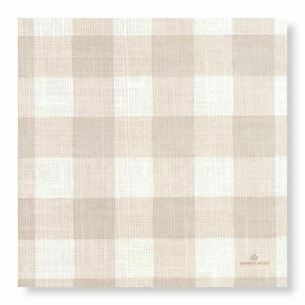 Linen (Gingham Natural) Napkins - Dinner