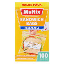 Multix Sandwich Bag Resealable 100pk