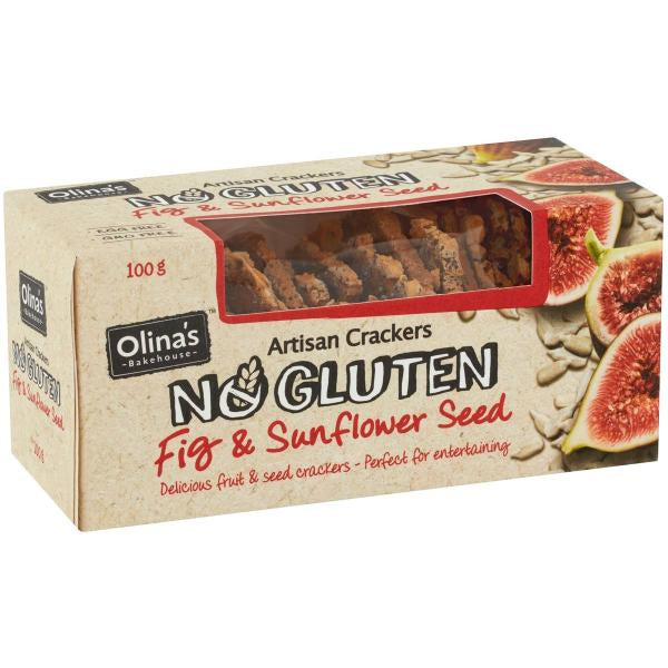 Olina's Gluten Free Fig & Sunflower Crackers 100g