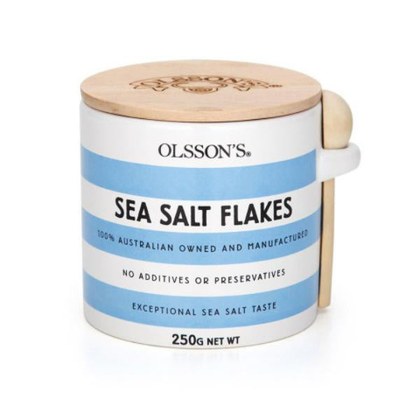 Olsson's Sea Salt Flakes Stoneware Jar 250g