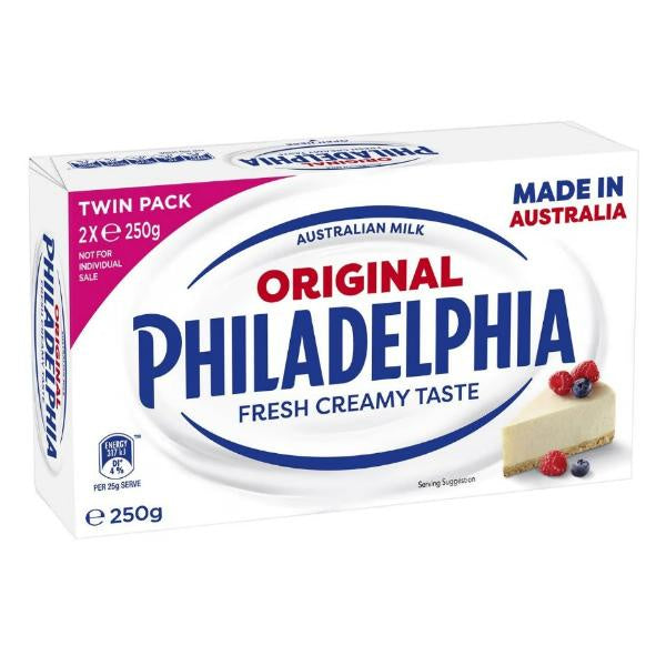 Philadelphia Cream Cheese Block Twin 500g