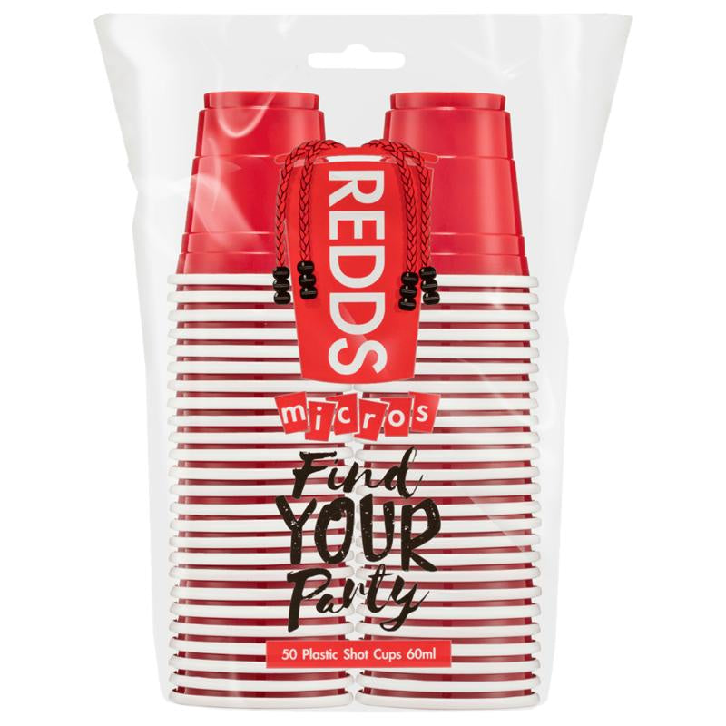 REDD Shot Cups Red 60ml 50 Pack