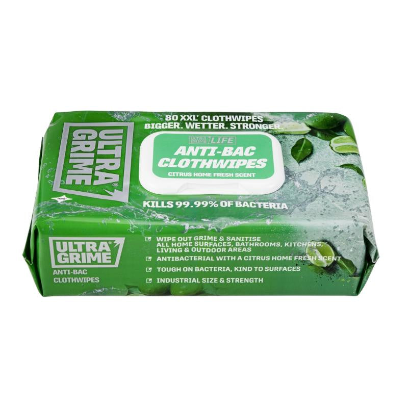 UltraGrime LIFE Anti-Bac XXL+ Clothwipes 80 Pack