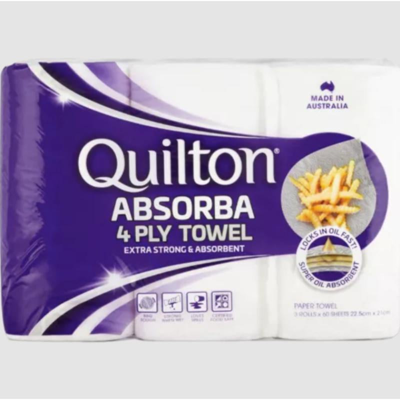 Quilton Absorba 4 Ply Paper Towels 3pk