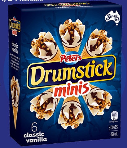 Peter's Drumstick Mini Classic Vanilla 6pk 490ml