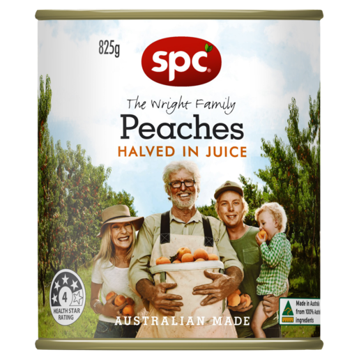 Spc Peaches Halved In Juice 825g