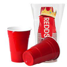 REDD Schooner Cups Red 425ml 25 Pack