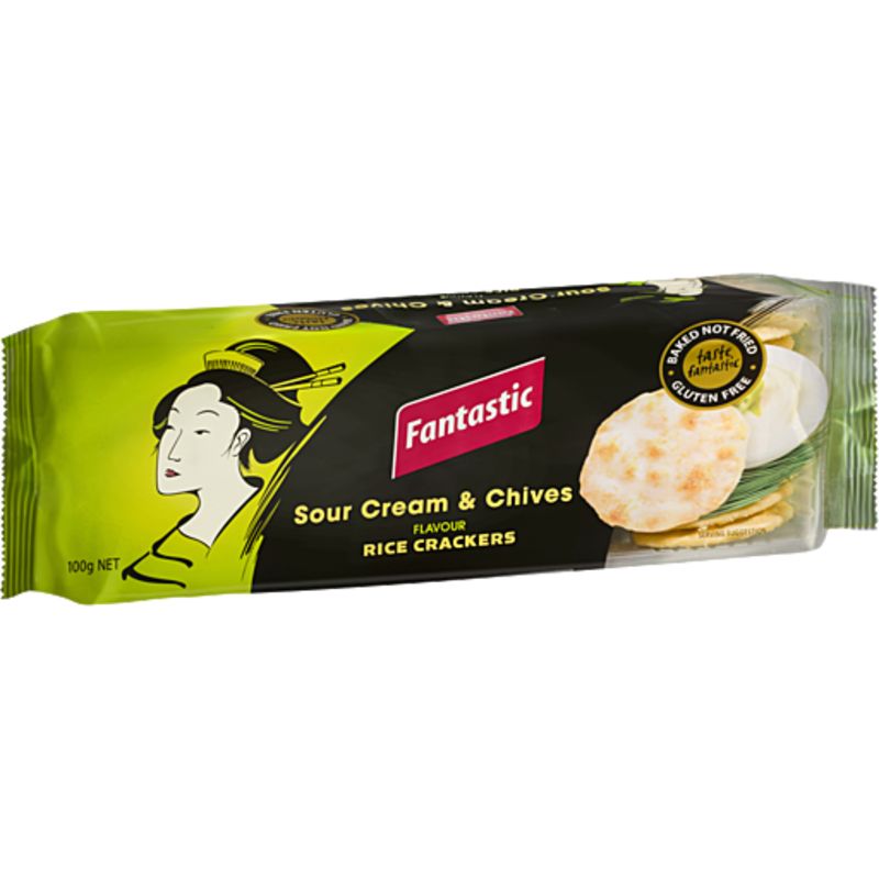 EGV Fantastic Rice Cracker Sour Cream And Chives 100g