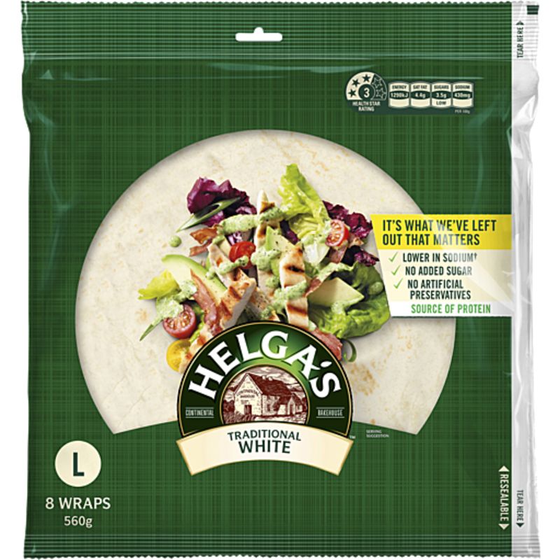 K. Helga's Traditional White Wraps 8pk 508g