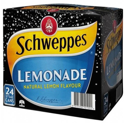 EGV Schweppes Lemonade Cans 375ml x 24pk