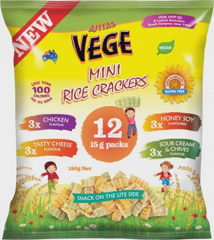 Ajita Vege Rice Cracker Multi Pack 180g